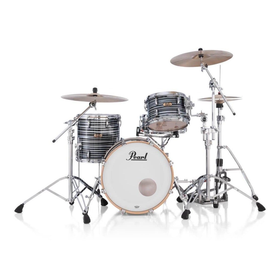 Pearl Masters Maple Pure 3pc Drum Set 20/12/14 w/L-Bracket R2 Mounts Black Oyster Swirl