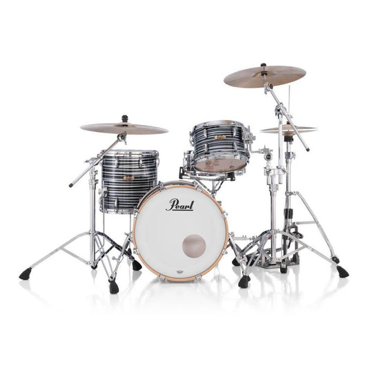 Pearl Masters Maple Pure 3pc Drum Set 20/12/14 w/L-Bracket R2 Mounts Black Oyster Swirl