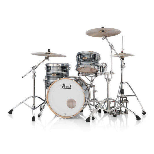 Pearl Masters Maple Pure 3pc Drum Set 20/12/14 w/L-Bracket R2 Mounts Black Oyster Swirl