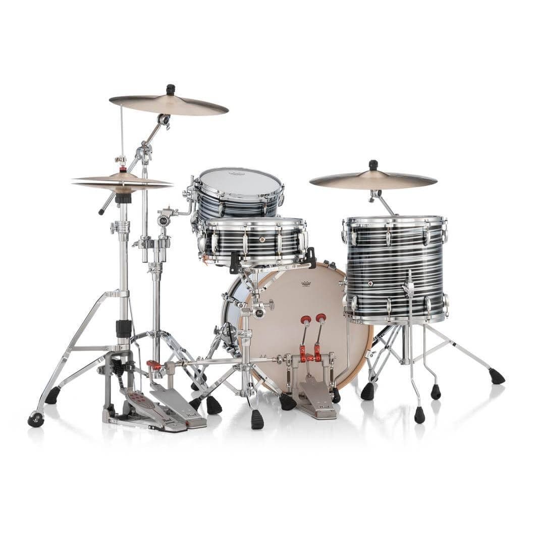 Pearl Masters Maple Pure 3pc Drum Set 20/12/14 w/L-Bracket R2 Mounts Black Oyster Swirl