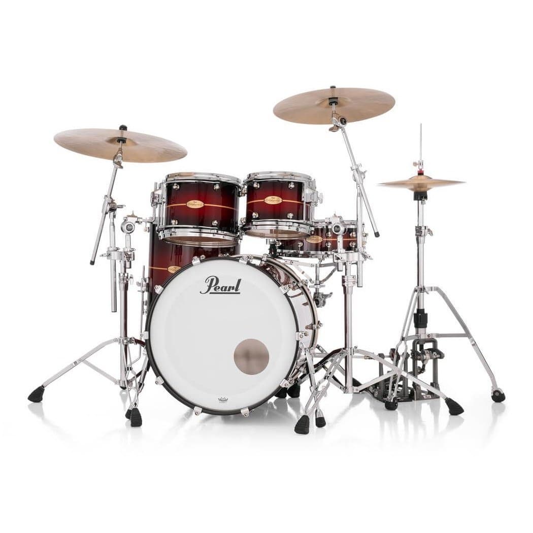 Pearl Reference One 4pc Drum Set w/22x18BD w/L-Bracket R2 Mounts Red Burst Stripe