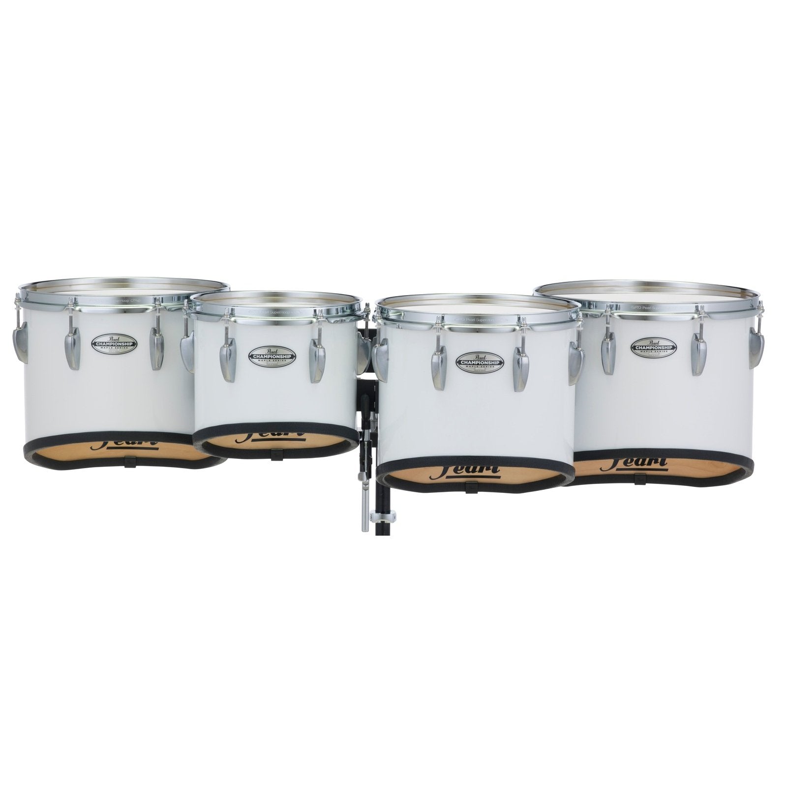 Pearl 10+12+13+14 Championship Maple Marching Tom Set- Pure White
