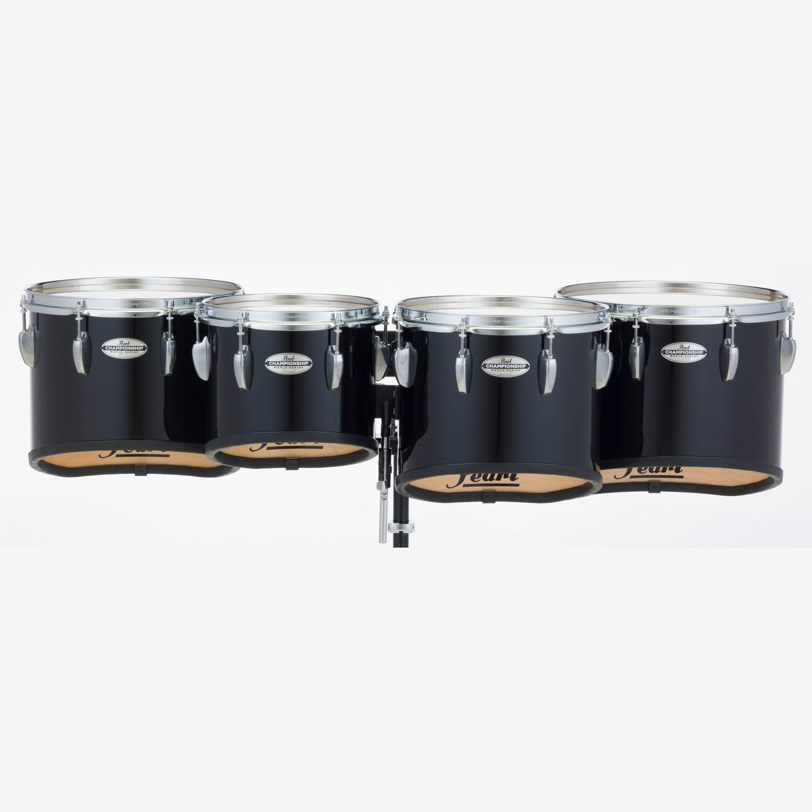Pearl 10+12+13+14 Championship Maple Marching Tom Set- Midnight Black
