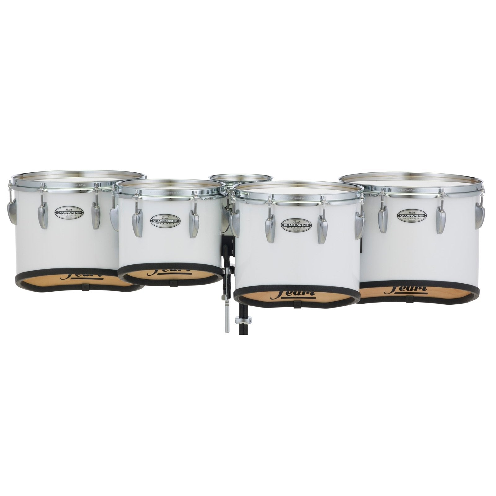 Pearl 6+10+12+13+14 Championship Maple Marching Tom Set - Pure White