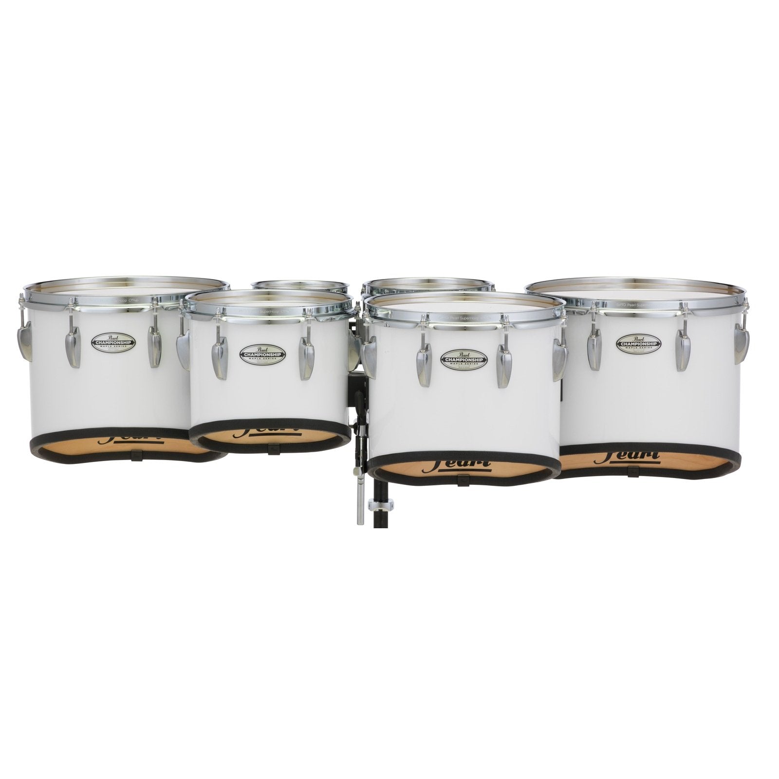 Pearl 6+8+10+12+13+14 Championship Maple Marching Tom Set - Pure White