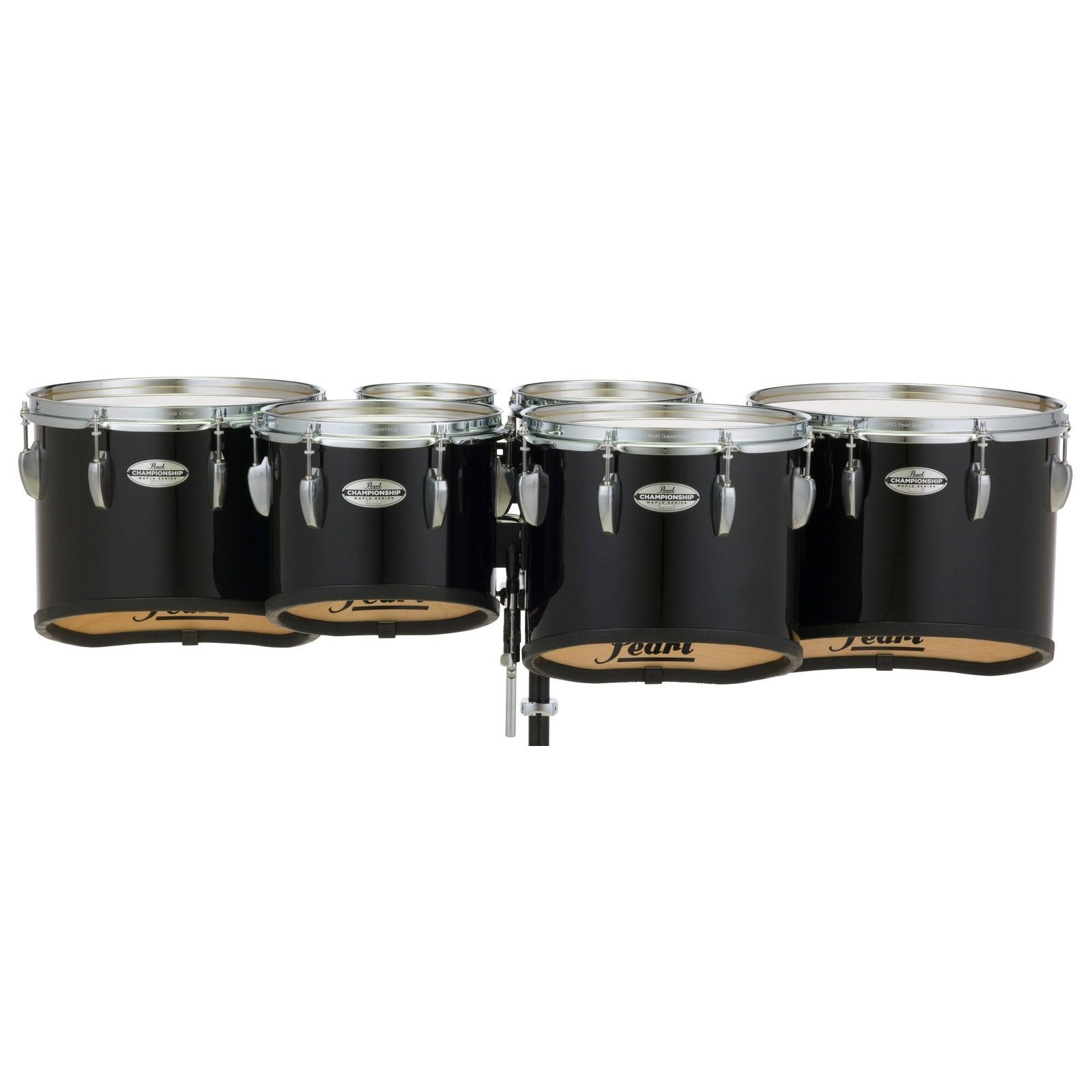 Pearl 6+8+10+12+13+14 Championship Maple Marching Toms- Midnight Black