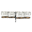 Pearl Marching Percussion: 6+8+10+12+13+14 Championship Maple Marching Tom Set, Shallow Cut W/R Ring #33 - Pure White