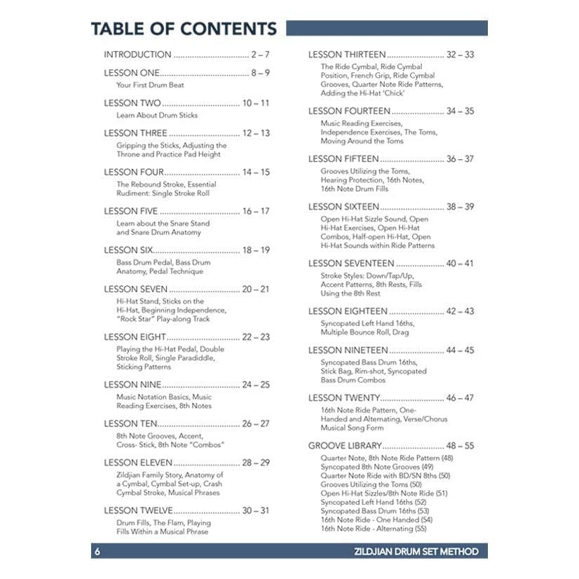 Zildjian Drum Set Method Book with Zildjian Sticks and Pad