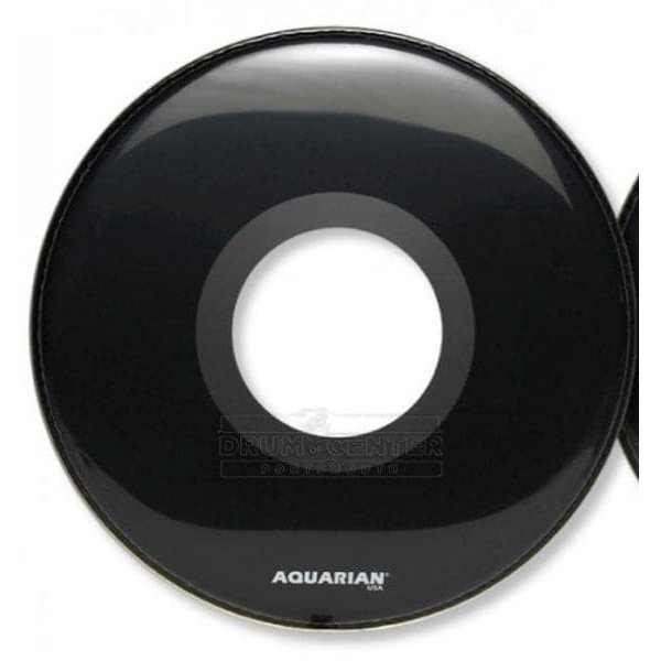 Aquarian Bass Drum Heads : Center Ported Resonant Bass Drumhead 28 Black