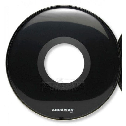 Aquarian Bass Drum Heads : Center Ported Resonant Bass Drumhead 28 Black