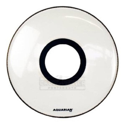 Aquarian Bass Drum Heads : Center Ported Resonant Bass Drumhead 28 White