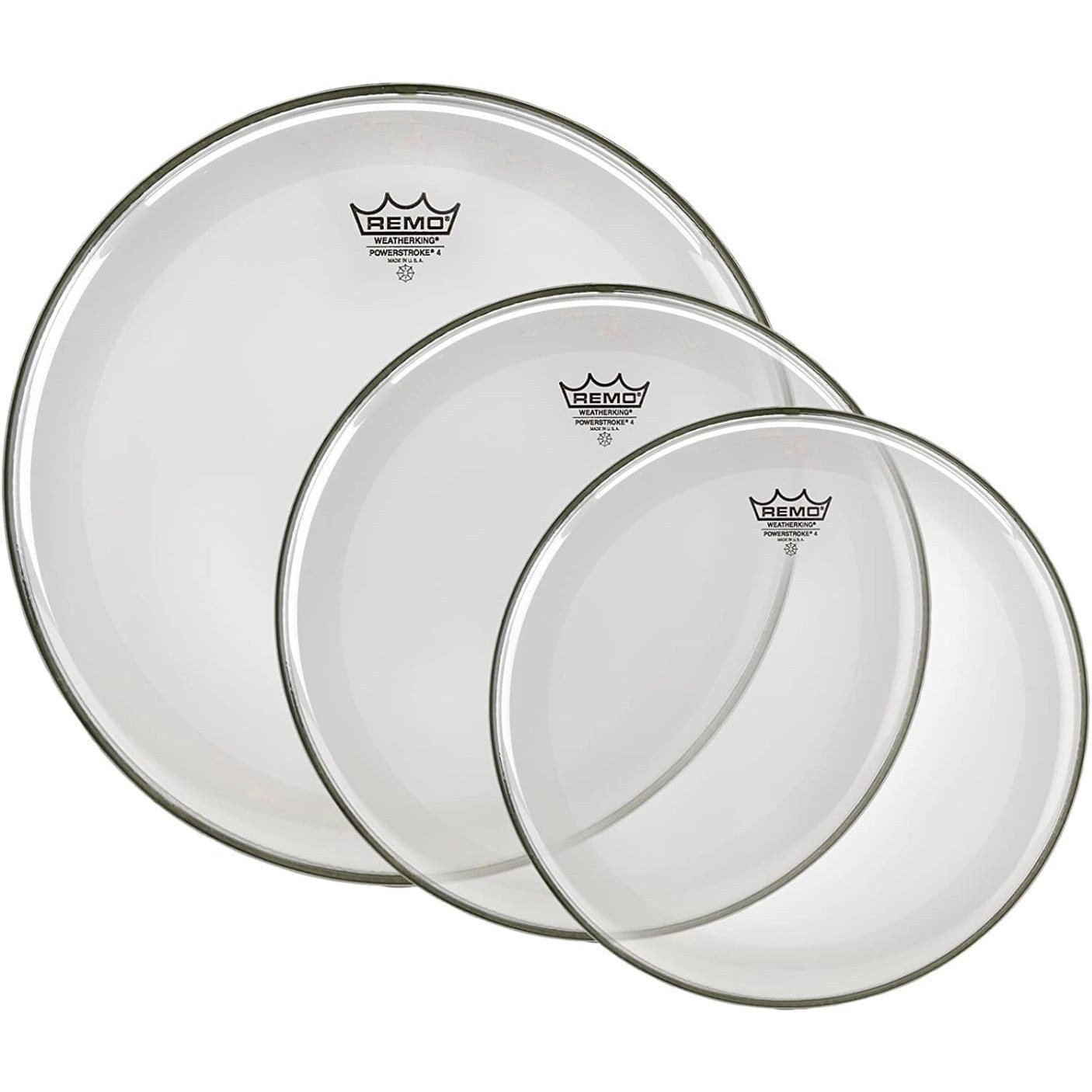 Remo Powerstroke 4 Clear Drum Head Pack 12/13/16