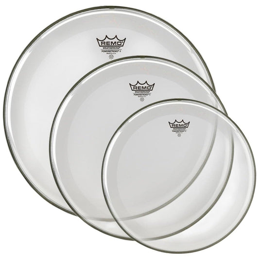 Remo Powerstroke 4 Clear Drum Head Pack 10/12/14