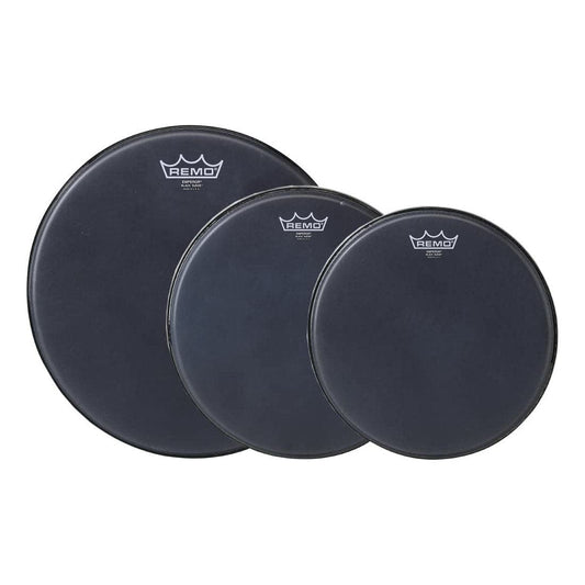 Remo Emperor Black Suede Drum Head Pack 10/12/14
