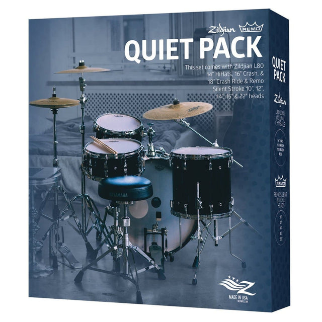 Zildjian Quiet Pack w/L80 Low Volume Cymbals & Remo SilentStroke Heads