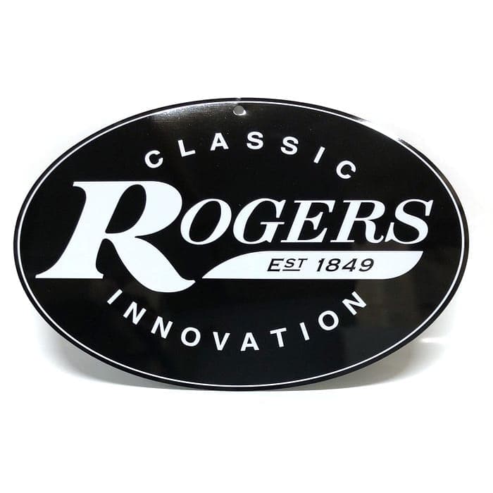 Rogers Logo Metal Sign 12x8 Oval Rogers Logo