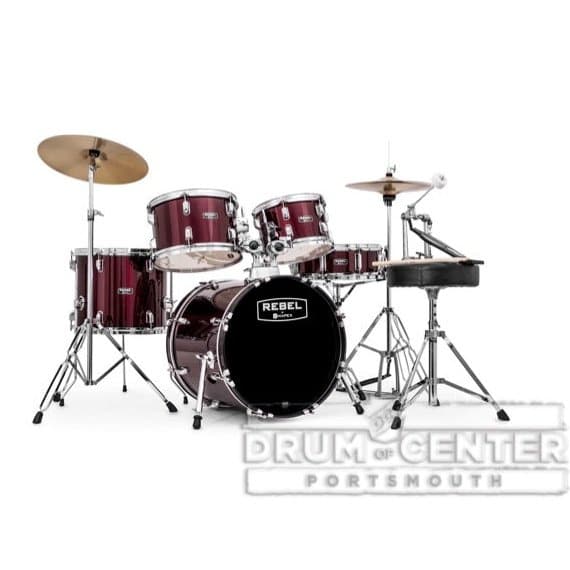 Mapex Rebel 5 Pc Complete Junior Set Up with Fast Size Toms Dark Red
