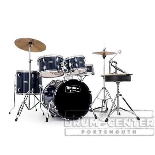 Mapex Rebel 5 Pc Complete Junior Set Up with Fast Size Toms Royal Blue