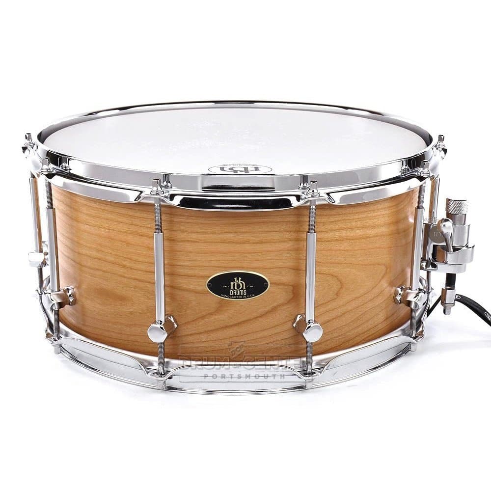 RBH Prestige Solid Cherry Snare Drum 14x6.5 w/ Maple Rings