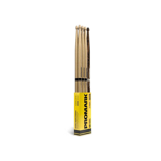 ProMark Rebound 5A Hickory Drumstick, Acorn Wood Tip, FireGrain Bonus Four Pack