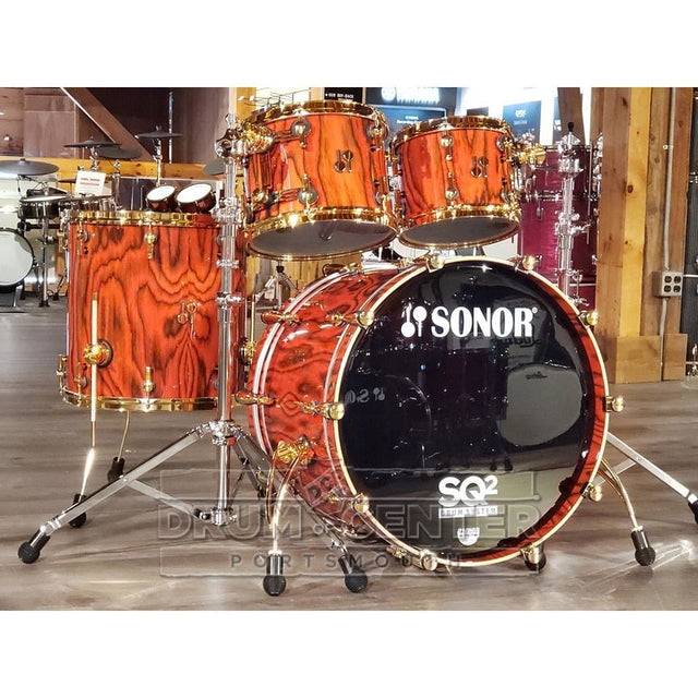 Sonor SQ2 4pc Drum Set Medium Maple - Fiery Red Veneer High Gloss