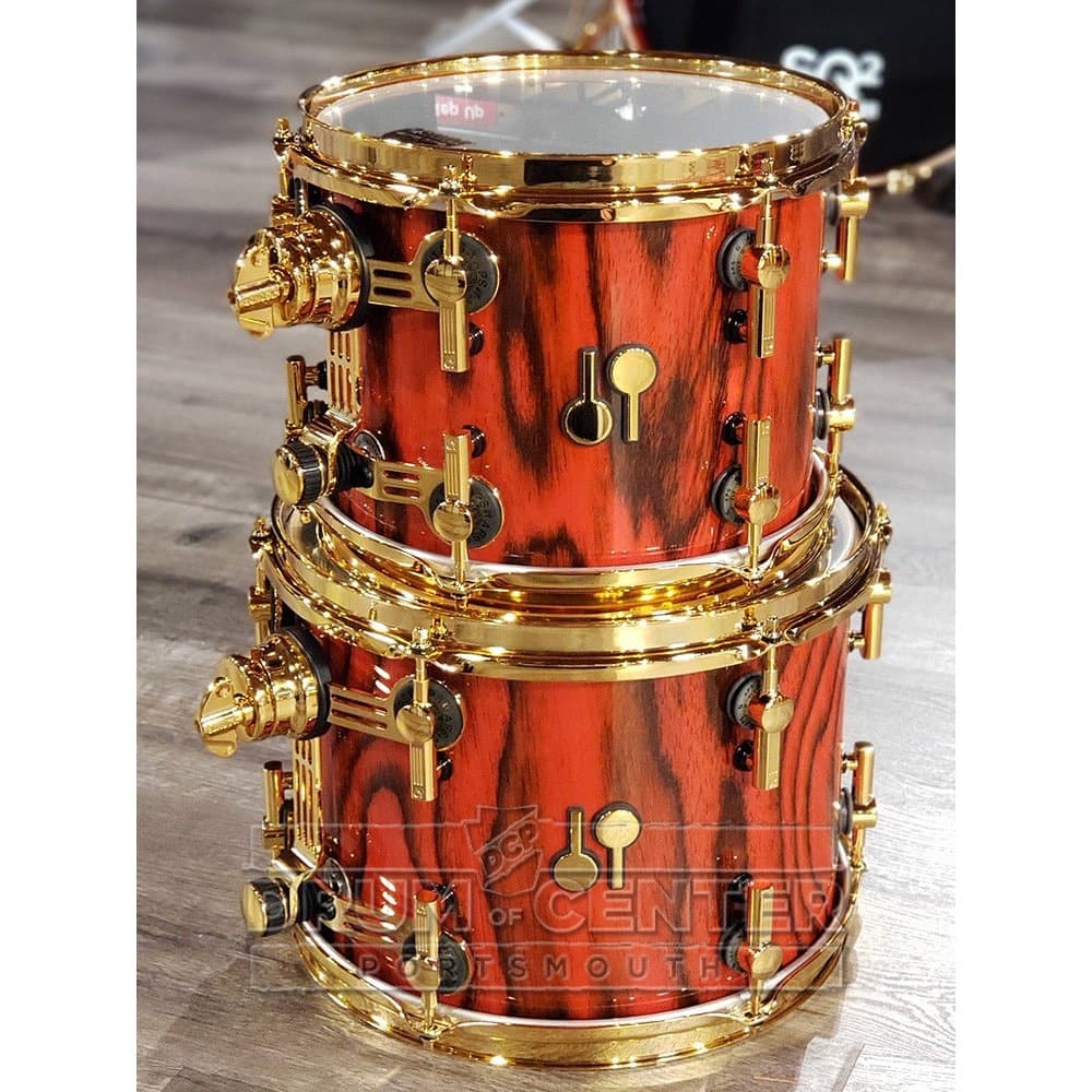 Sonor SQ2 4pc Drum Set Medium Maple - Fiery Red Veneer High Gloss