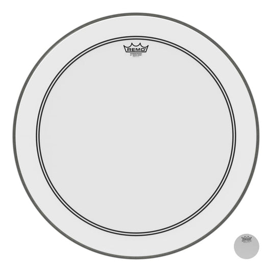 Remo Smooth White Powerstroke P3 24 Inch Bass Drum Head : 2.5 Impact Patch