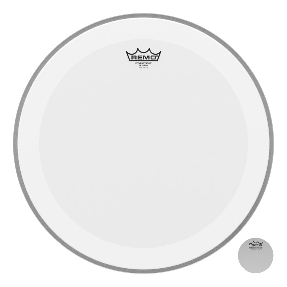 Remo Coated Powerstroke P4 20 Inch Bass Drum Head : With Impact Patch