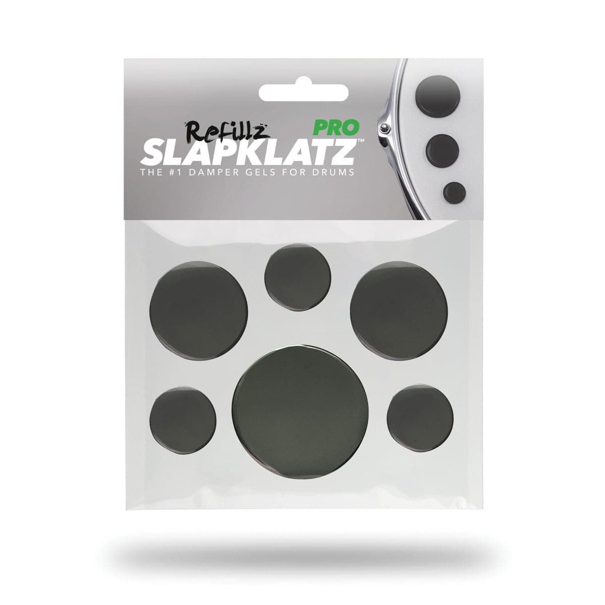 SlapKlatz Pro Refillz -12 Drum Dampener Gel Pads (No Case) Black
