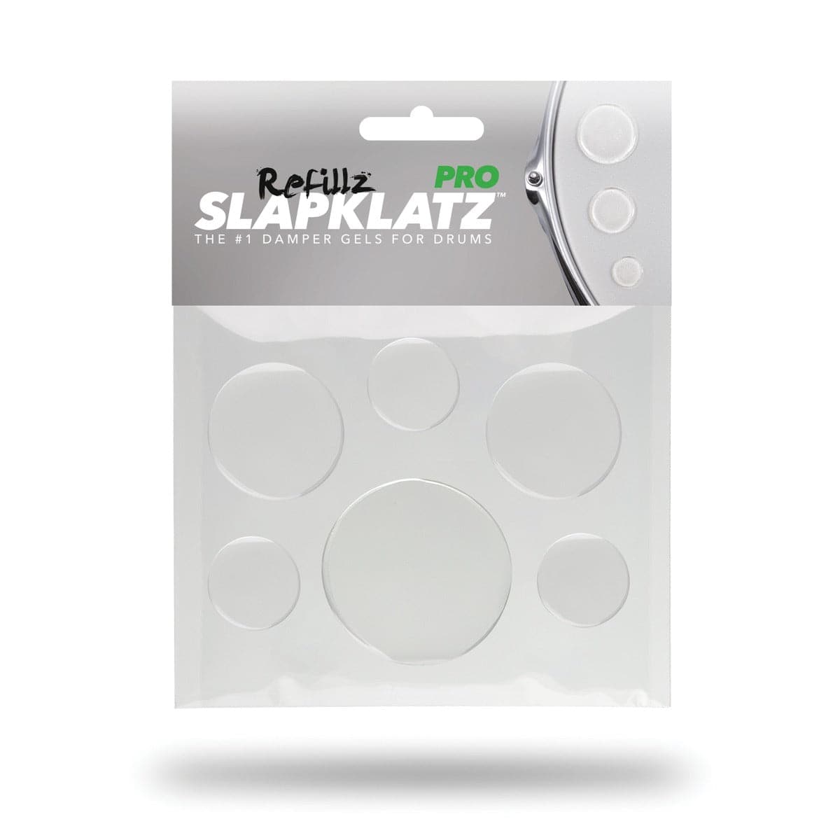 SlapKlatz Pro Refillz -12 Drum Dampener Gel Pads (No Case) Clear