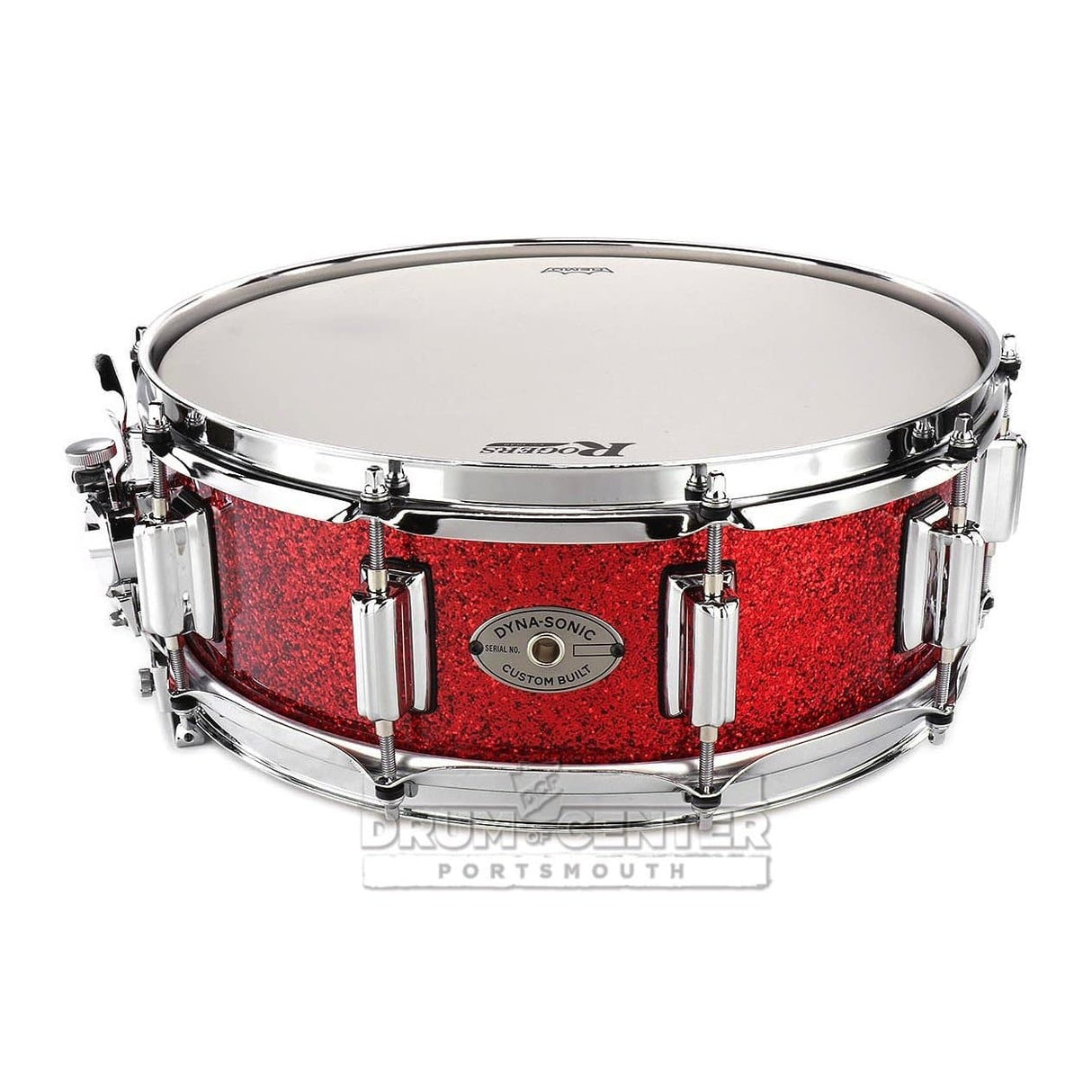 Rogers Dyna-sonic Wood Shell Snare Drum 14x5 Red Sparkle Lacquer