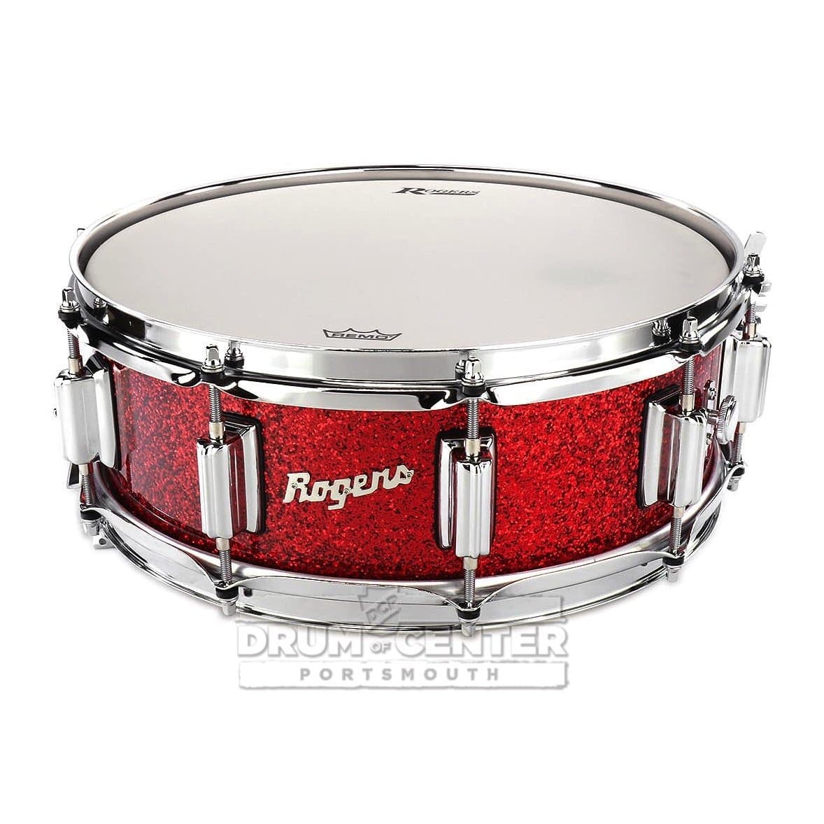 Rogers Dyna-sonic Wood Shell Snare Drum 14x5 Red Sparkle Lacquer
