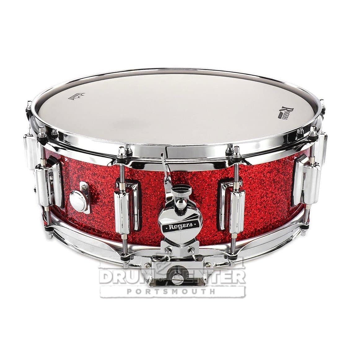Rogers Dyna-sonic Wood Shell Snare Drum 14x5 Red Sparkle Lacquer
