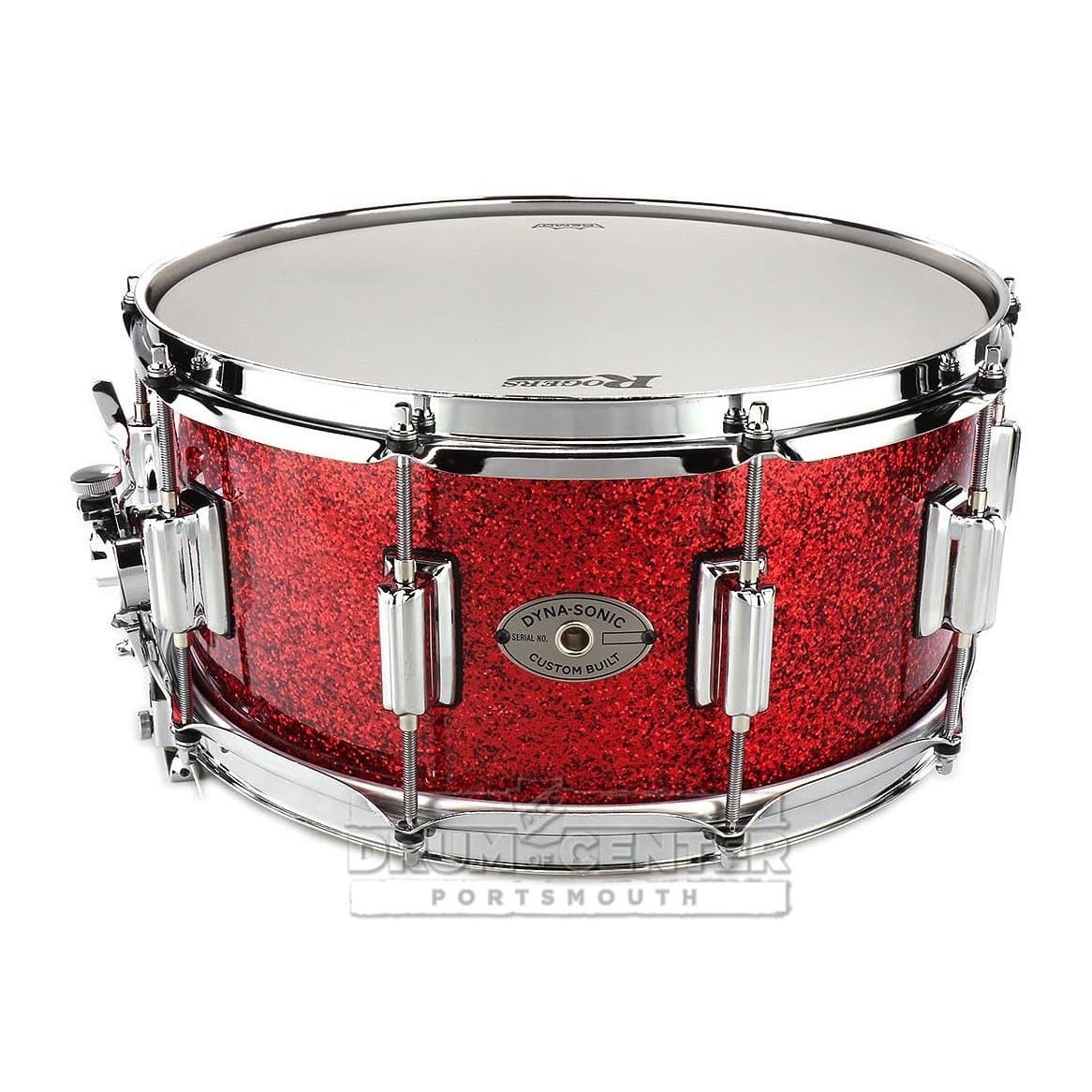 Rogers Dyna-sonic Wood Shell Snare Drum 14x6.5 Red Sparkle Lacquer