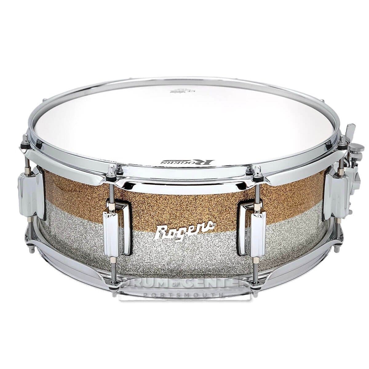 Rogers Powertone Limited Edition Snare Drum 14x5 Gold/Silver Two-Tone Lacquer