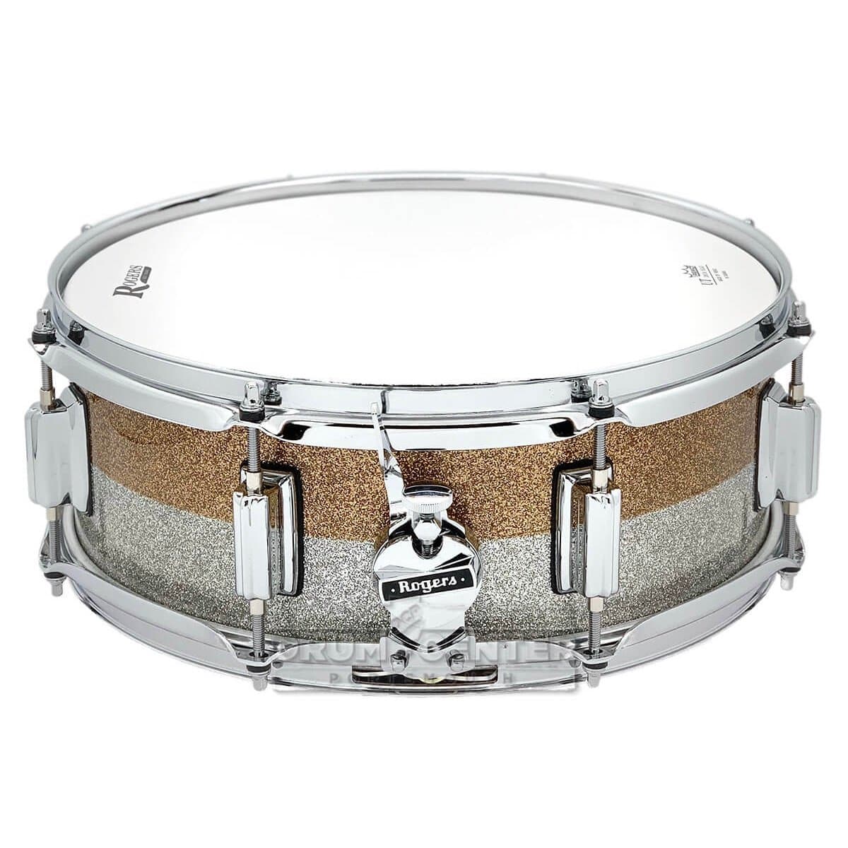 Rogers Powertone Limited Edition Snare Drum 14x5 Gold/Silver Two-Tone Lacquer