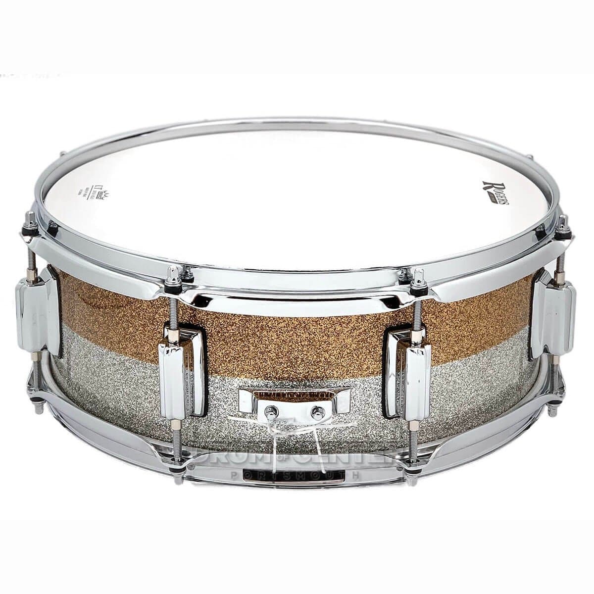 Rogers Powertone Limited Edition Snare Drum 14x5 Gold/Silver Two-Tone Lacquer