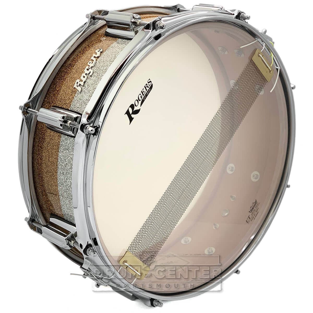 Rogers Powertone Limited Edition Snare Drum 14x5 Gold/Silver Two-Tone Lacquer