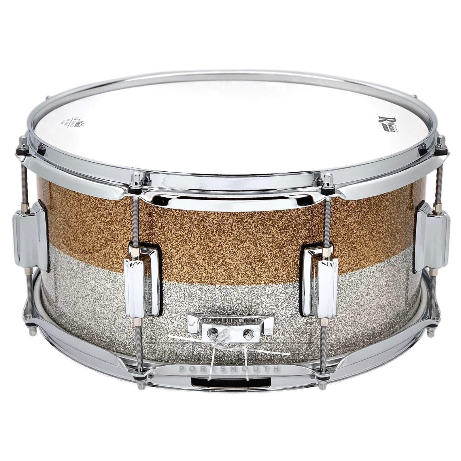 Rogers Powertone Limited Edition Snare Drum 14x6.5 Gold/Silver Two-Tone Lacquer
