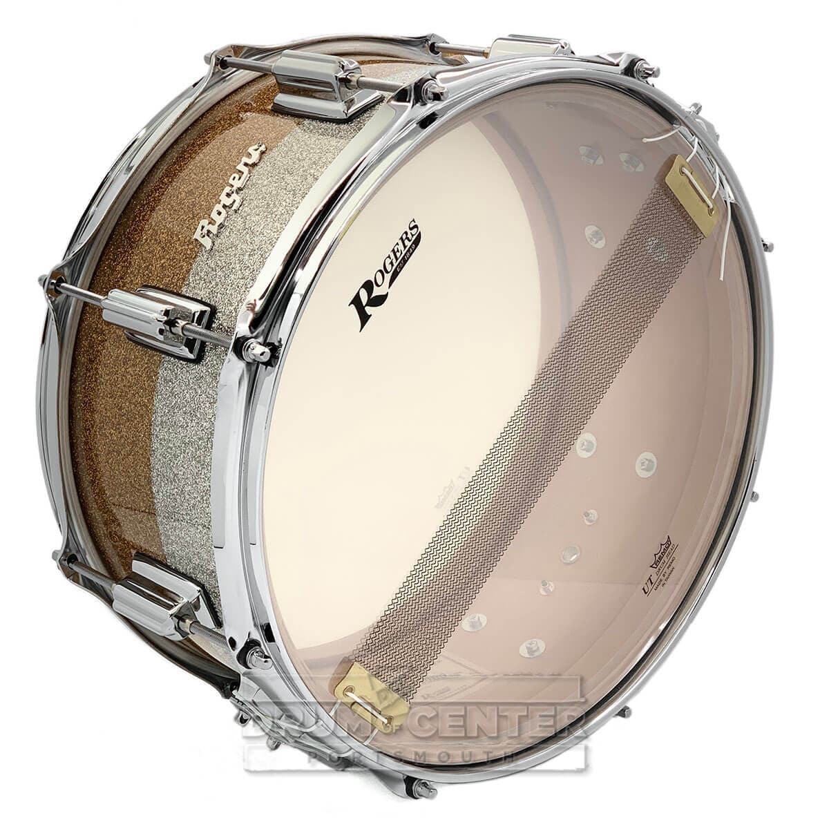 Rogers Powertone Limited Edition Snare Drum 14x6.5 Gold/Silver Two-Tone Lacquer