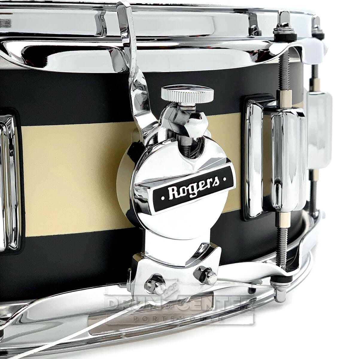 Rogers Tower Limited Edition Snare Drum 14x5 Satin Black/Gold Duco