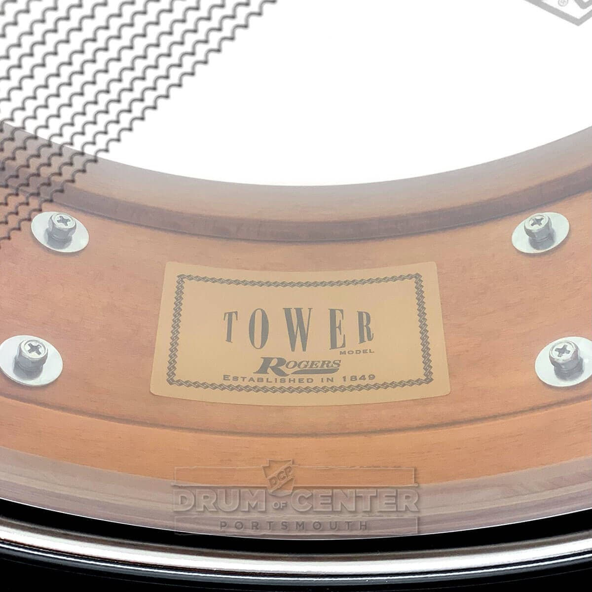 Rogers Tower Limited Edition Snare Drum 14x5 Satin Black/Gold Duco