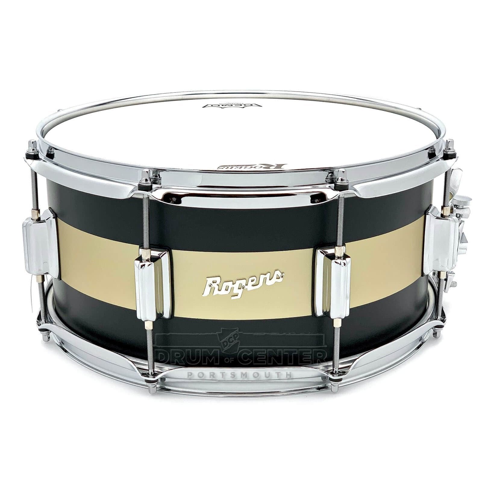 Rogers Tower Limited Edition Snare Drum 14x6.5 Satin Black/Gold Duco