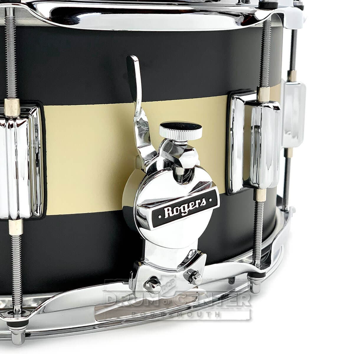 Rogers Tower Limited Edition Snare Drum 14x6.5 Satin Black/Gold Duco