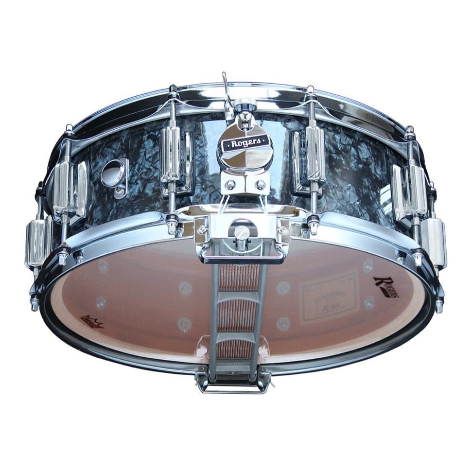 Rogers Dyna-sonic 14x5 Wood Shell Snare Drum Black Pearl w/Beavertail Lugs