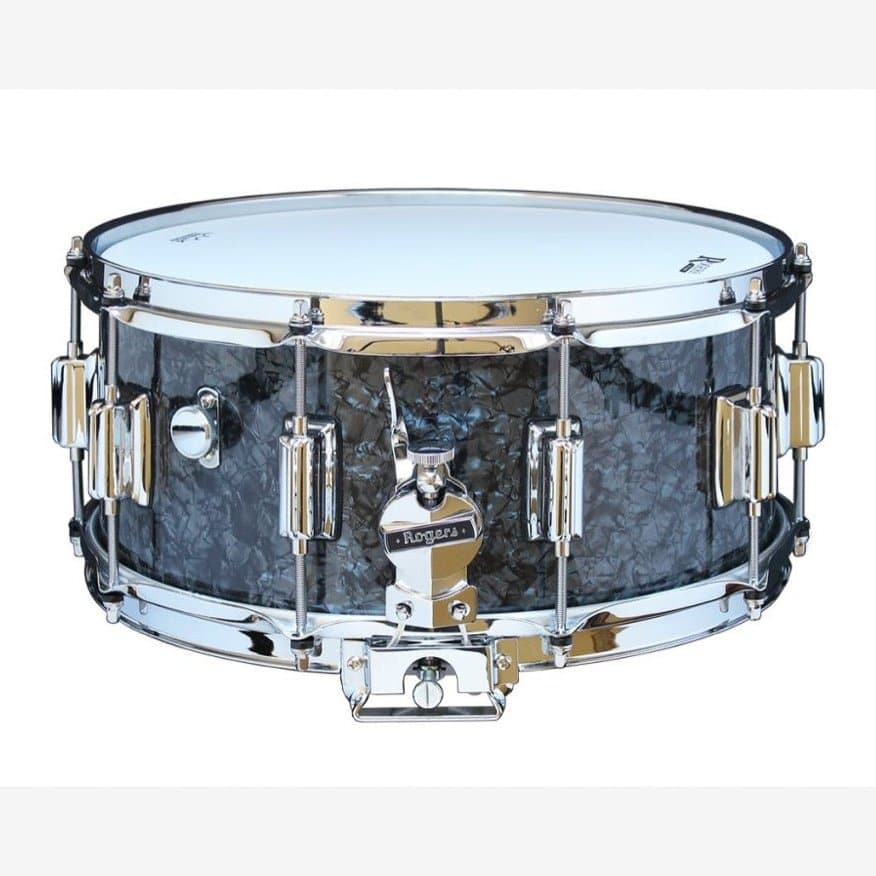 Rogers Dyna-sonic 14x6.5 Wood Shell Snare Drum Black Pearl w/Beavertail Lugs