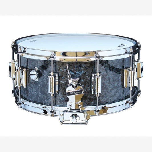 Rogers Dyna-sonic 14x6.5 Wood Shell Snare Drum Black Pearl w/Beavertail Lugs