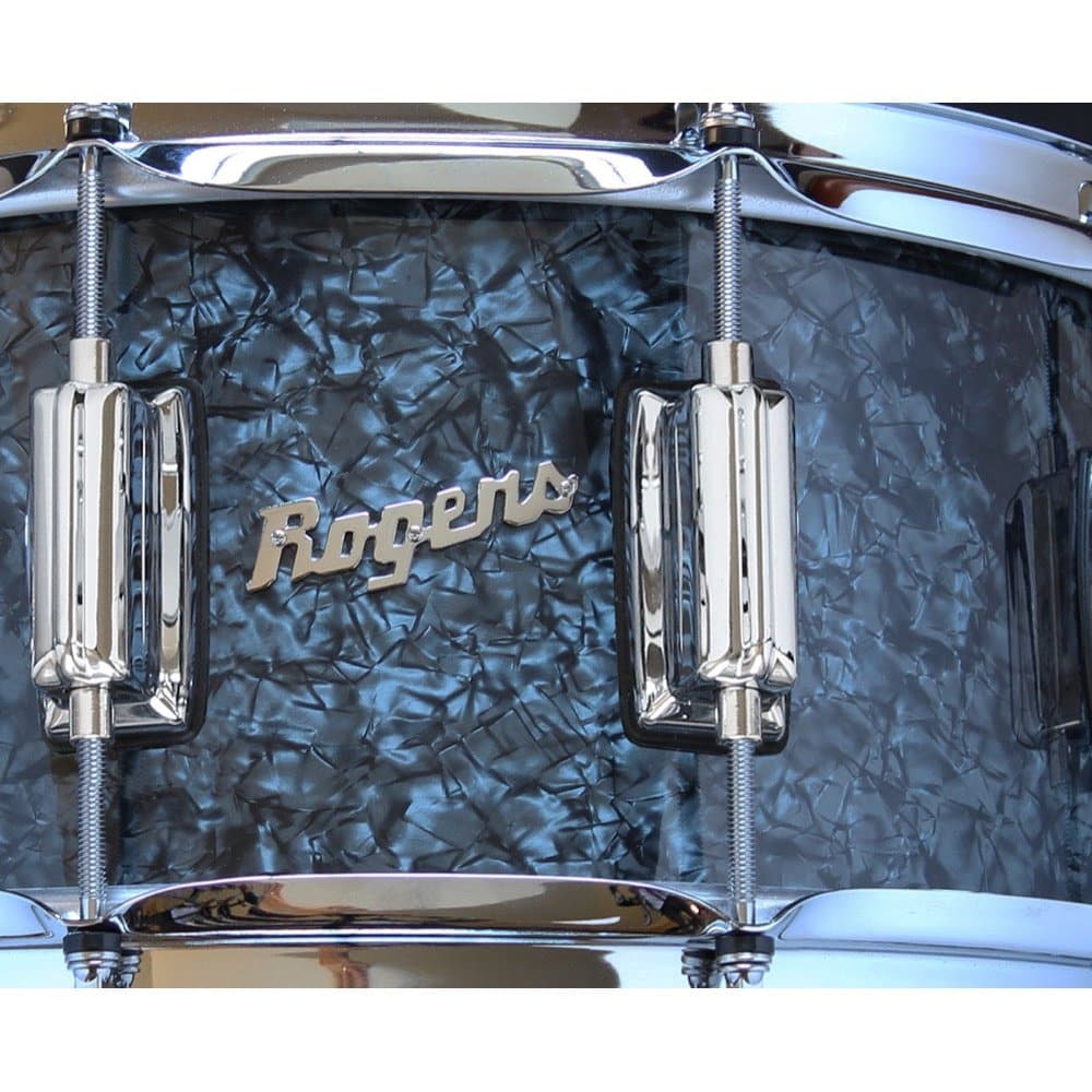 Rogers Dyna-sonic 14x6.5 Wood Shell Snare Drum Black Pearl w/Beavertail Lugs