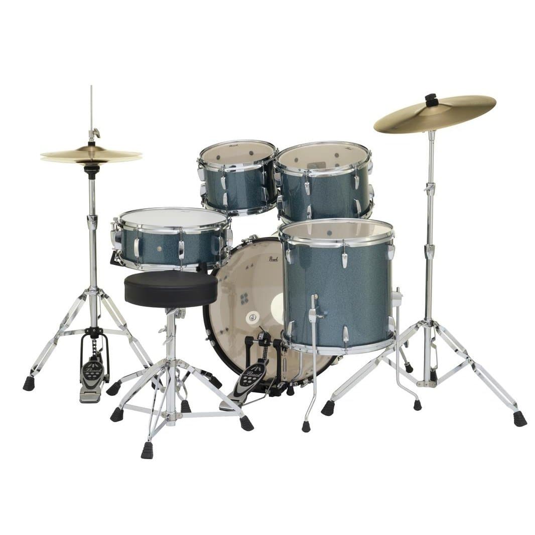 Pearl Roadshow 5pc Drum Set - 20in Bass w/Hardware and Cymbals - Aqua Blue Glitter