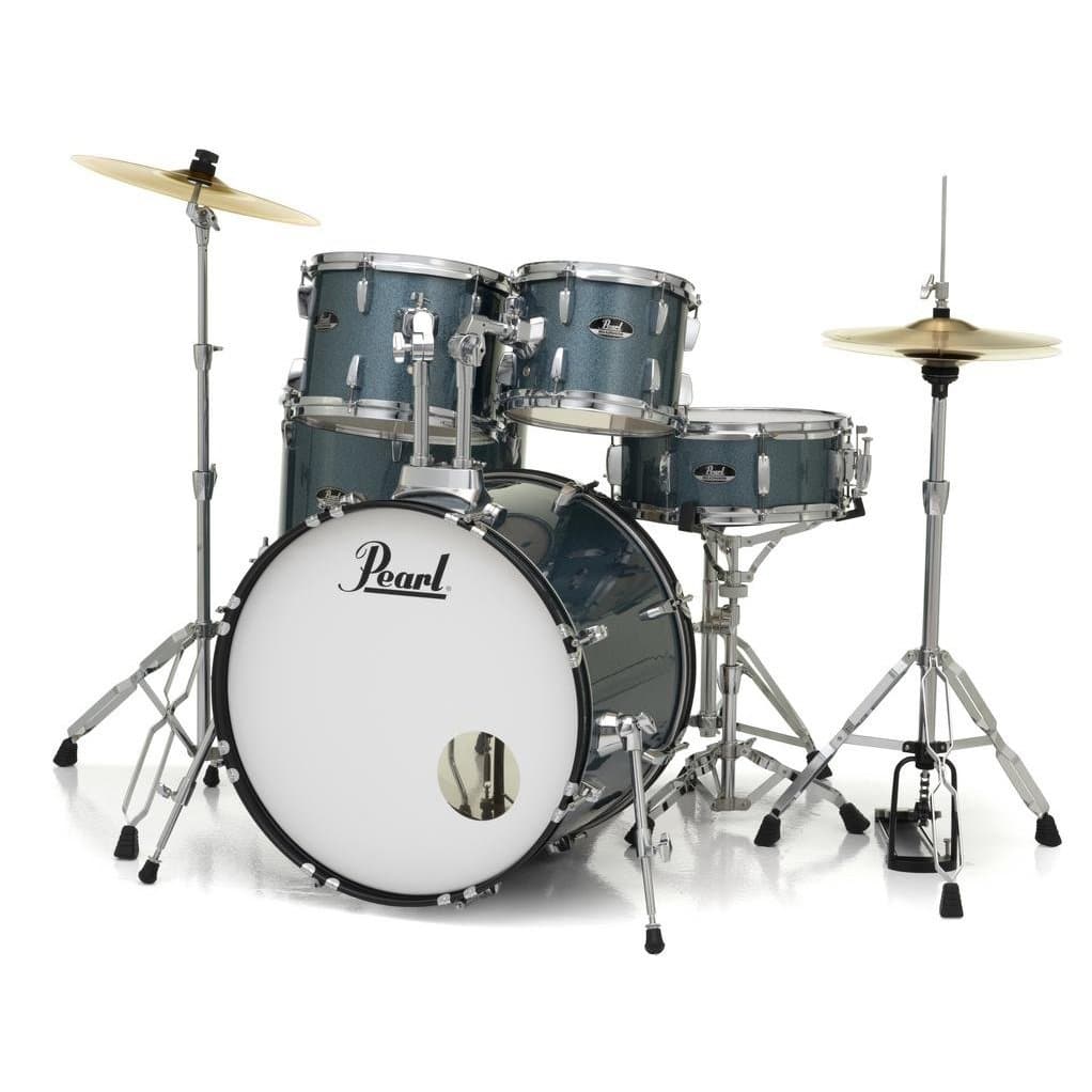 Pearl Roadshow 5-pc Rock Drum Set w/Hardware and Cymbals - Aqua Blue Glitter
